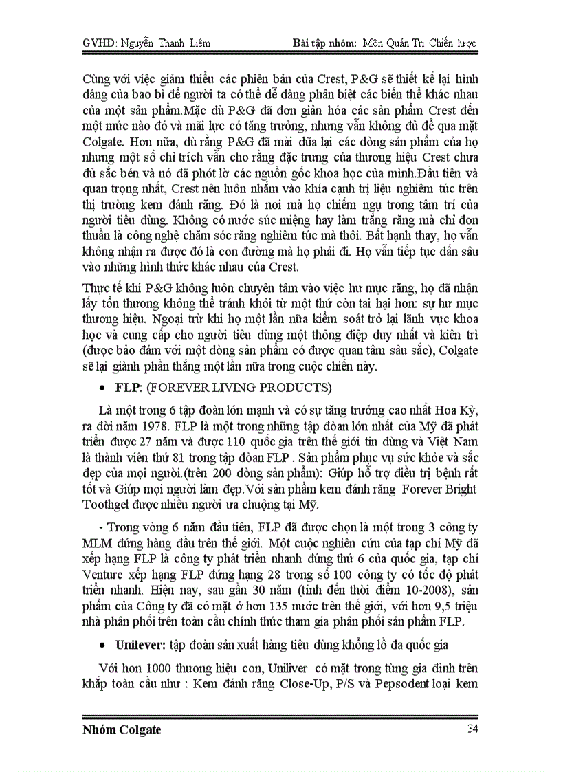 image for page Chiến lược công ty Colgate Pamolive