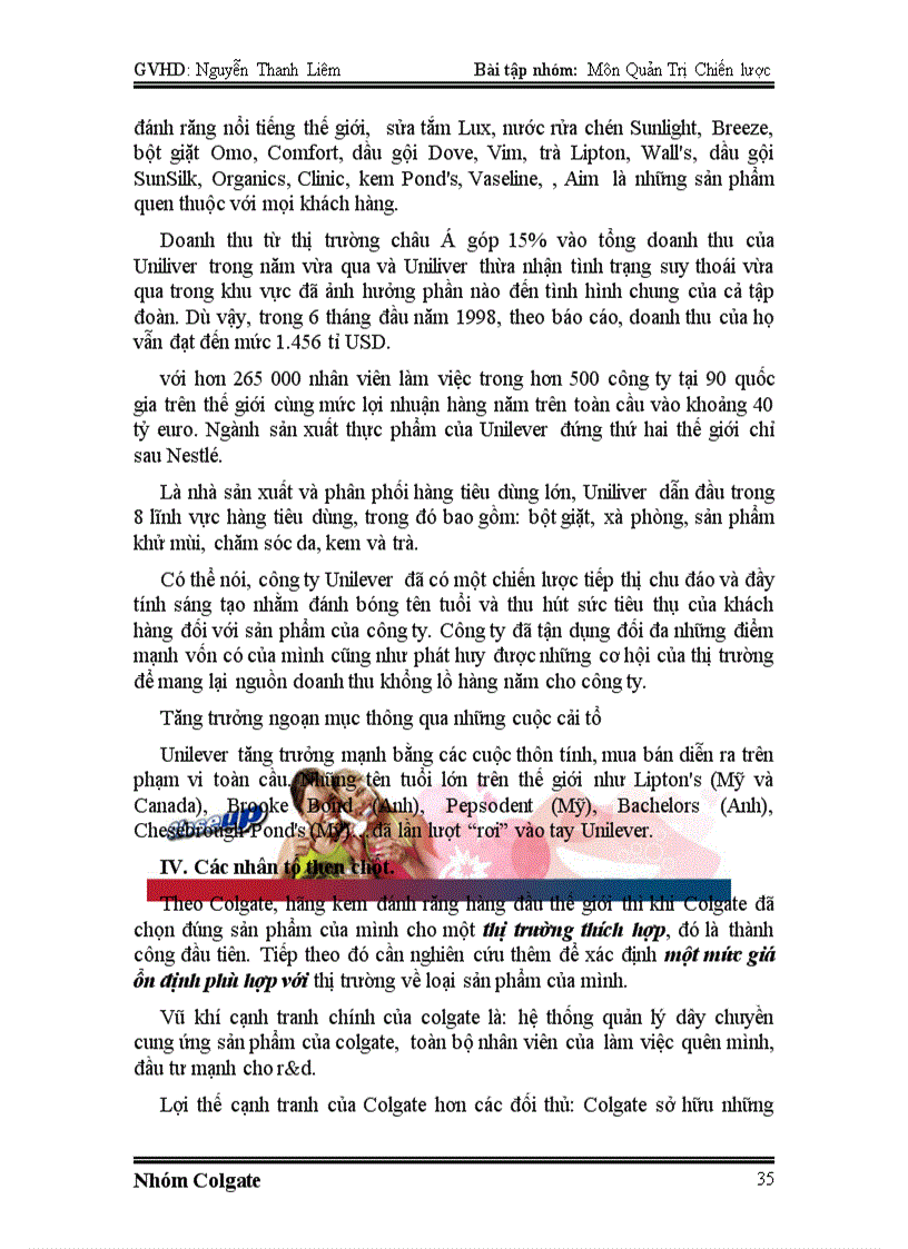 image for page Chiến lược công ty Colgate Pamolive