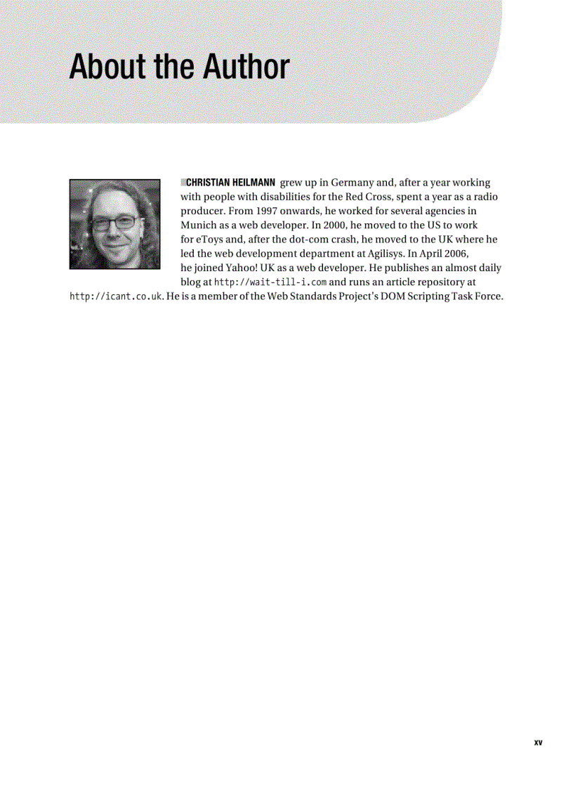 image for page Apress Beginning JavaScript with DOM Scripting and Ajax 2006