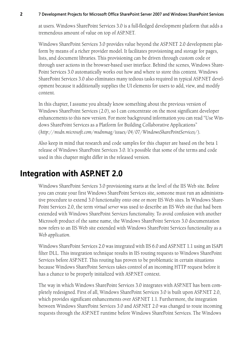image for page 7Development Projects with the 2007 Microsoft Office System and Windows SharePoint Services 2007