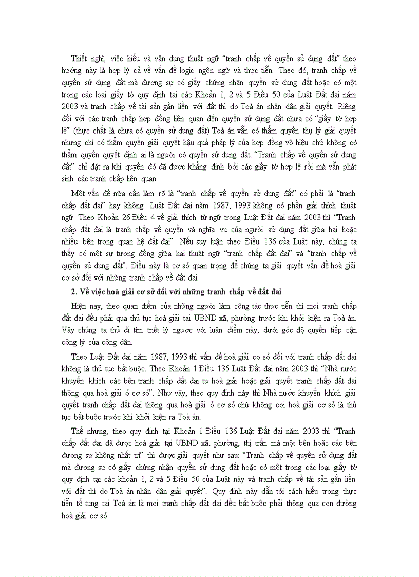 image for page Thẩm quyền của Toà án trong việc giải quyết các tranh chấp về quyền sử dụng đất