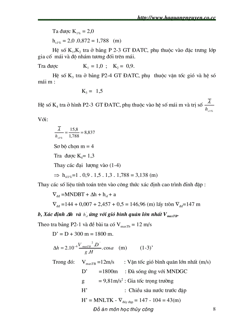 image for page Đồ án thiết kế đập đất kèm bản vẽ
