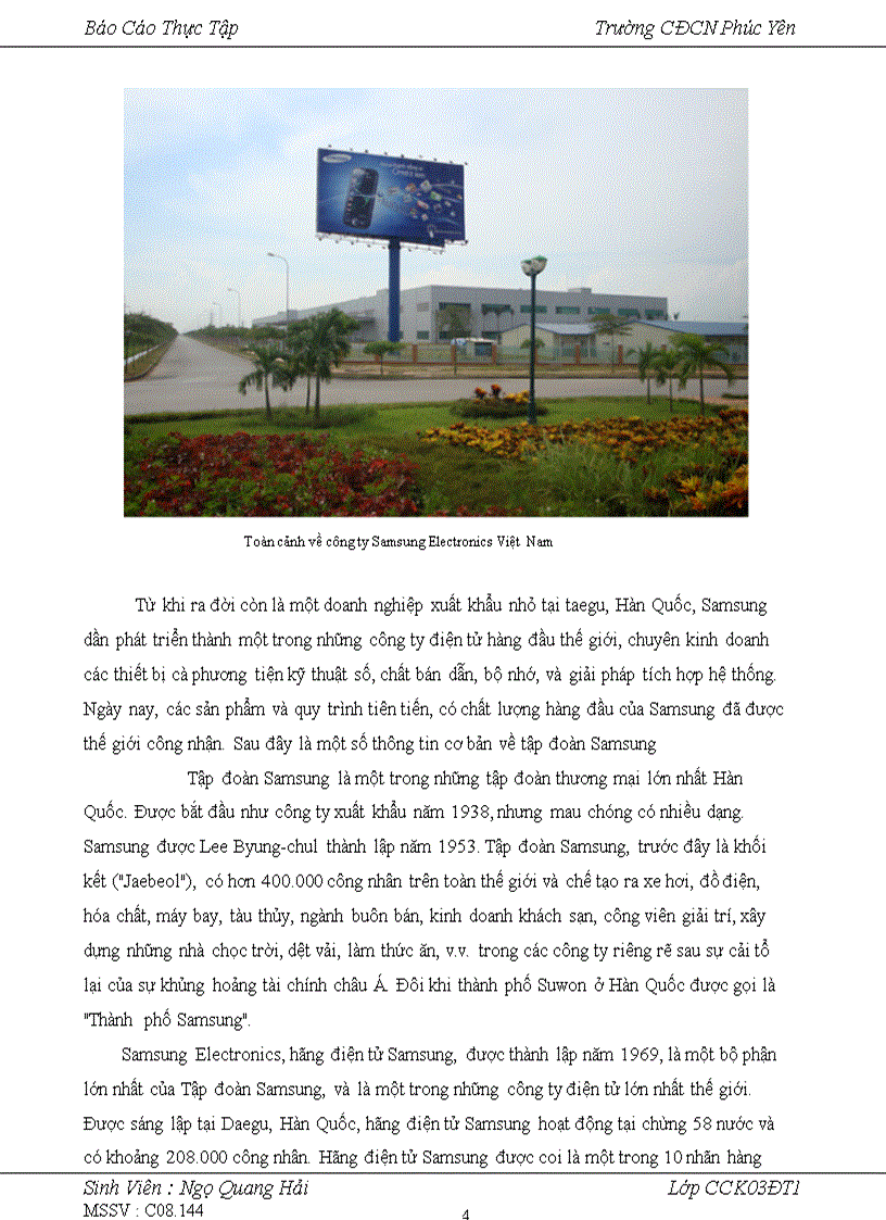 image for page Báo cáo thực tập tại công ty SAMSUNG