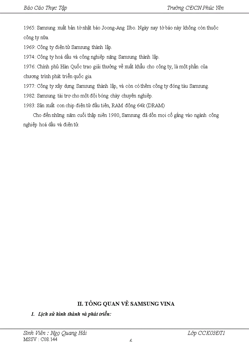 image for page Báo cáo thực tập tại công ty SAMSUNG