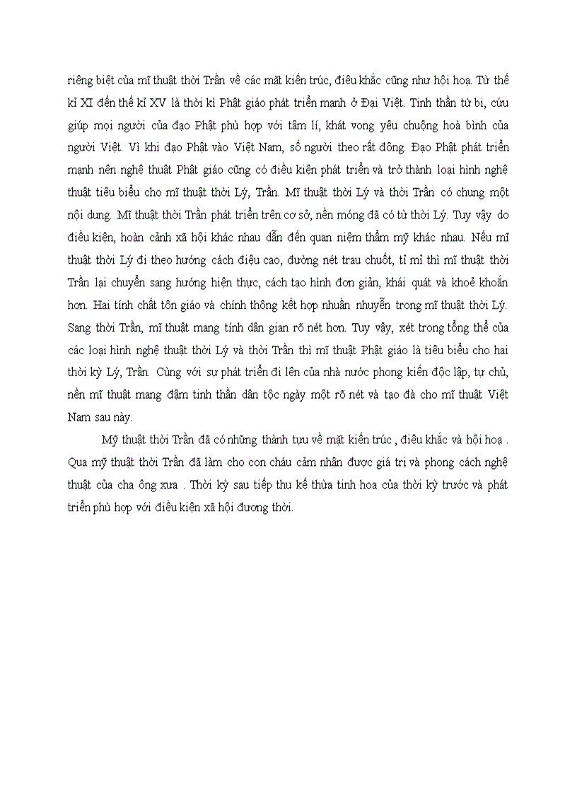 image for page Đặc điểm mĩ thuật thời Trần