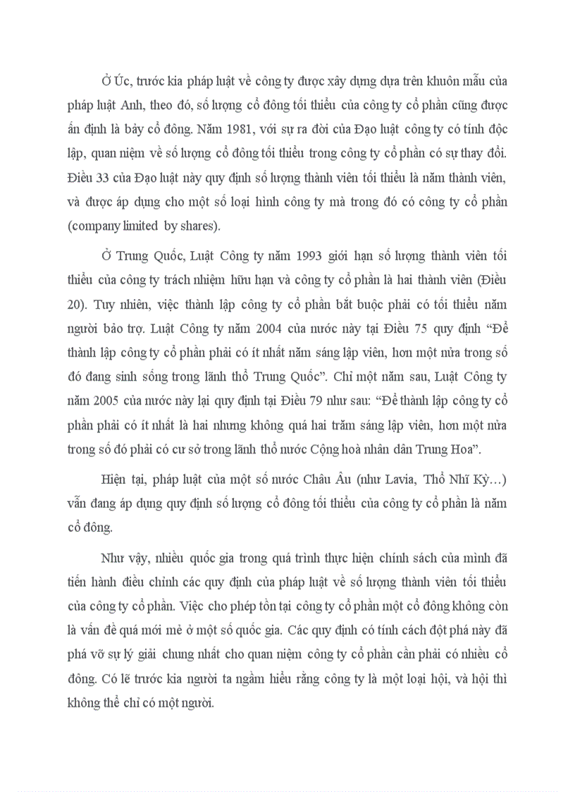 image for page Pháp luật của các nước quy định về công ty cổ phần một cổ đông và việc nên thừa nhận loại hình công ty này ở nước ta hiện nay