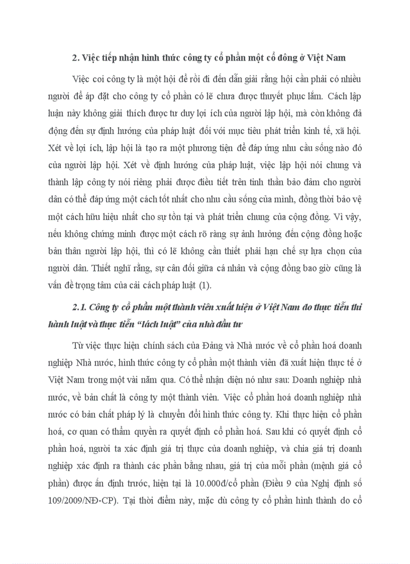 image for page Pháp luật của các nước quy định về công ty cổ phần một cổ đông và việc nên thừa nhận loại hình công ty này ở nước ta hiện nay