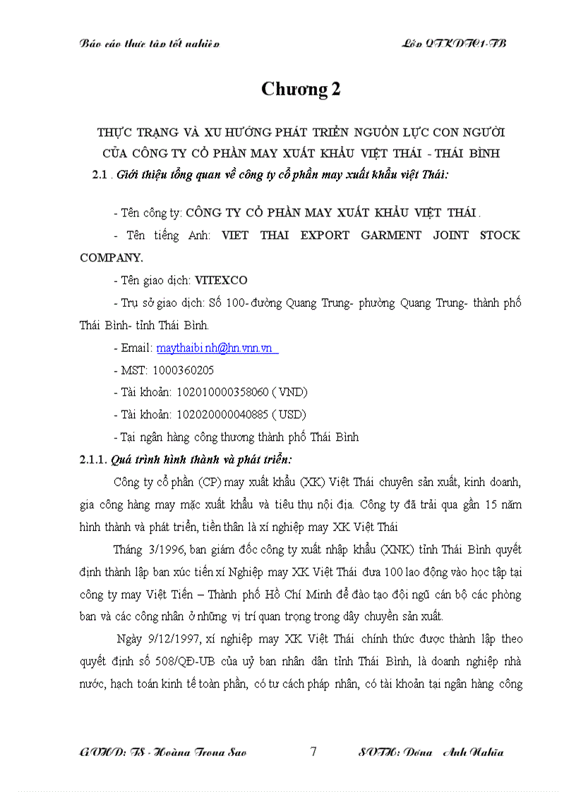 image for page Thực trạng và xu hướng phát triển nguồn lực con người của công ty cổ phần may xuất khẩu việt thái thái bình