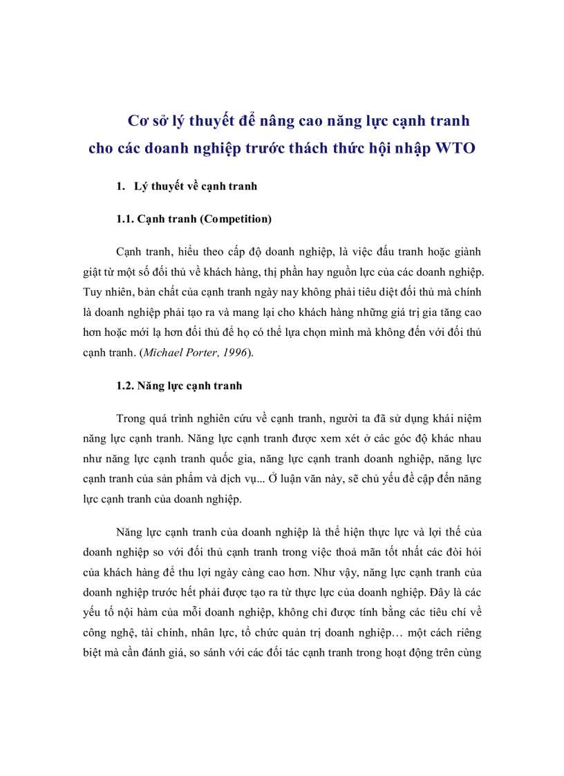 image for page Luận văn thạc sỹ Cơ sở lý thuyết để nâng cao năng lực cạnh tranh cho các doanh nghiệp trước