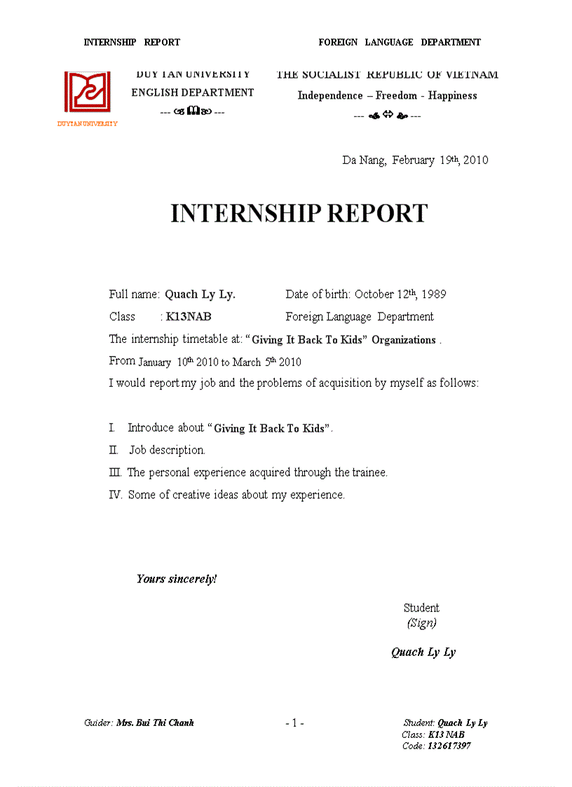 image for page Internship report 2 Báo cáo thực tập bằng tiếng anh
