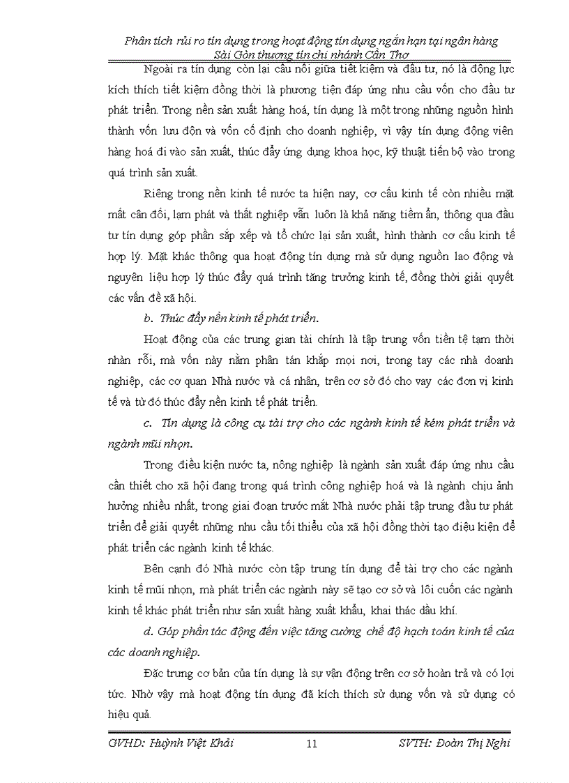 image for page Phân tích tình hình tín dụng và thực trạng rủi ro tín dụng trong hoạt động tín dụng ngắn hạn của sacombank cần thơ