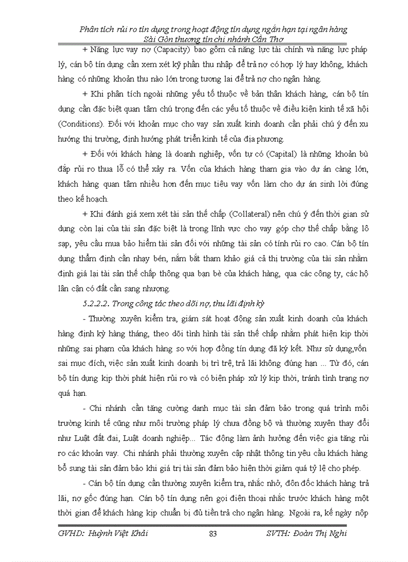 image for page Phân tích tình hình tín dụng và thực trạng rủi ro tín dụng trong hoạt động tín dụng ngắn hạn của sacombank cần thơ