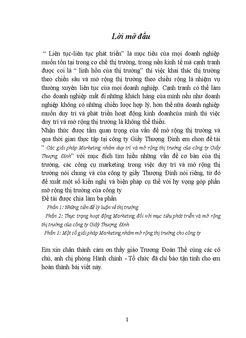 image for page Các Giải pháp Marketing nhằm duy trì mở rộng thị trường của công ty Giầy Thượng Đình