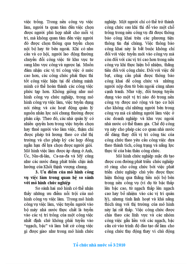 image for page Lựa chọn ưu điểm phù hợp của mô hình chức nghiệp và việc làm cho nền công vụ việt nam