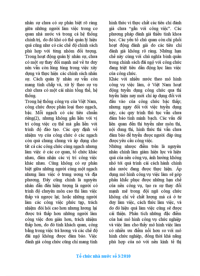 Lựa chọn ưu điểm phù hợp của mô hình chức nghiệp và việc làm cho nền công vụ việt nam