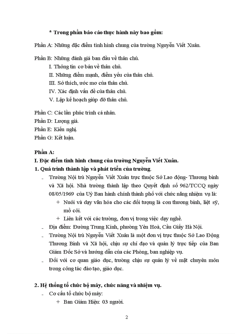 image for page Báo cáo thực tập Công tác xã hội cá nhân tại trường Nguyễn Viết Xuân Cầu Giấy Hà Nội