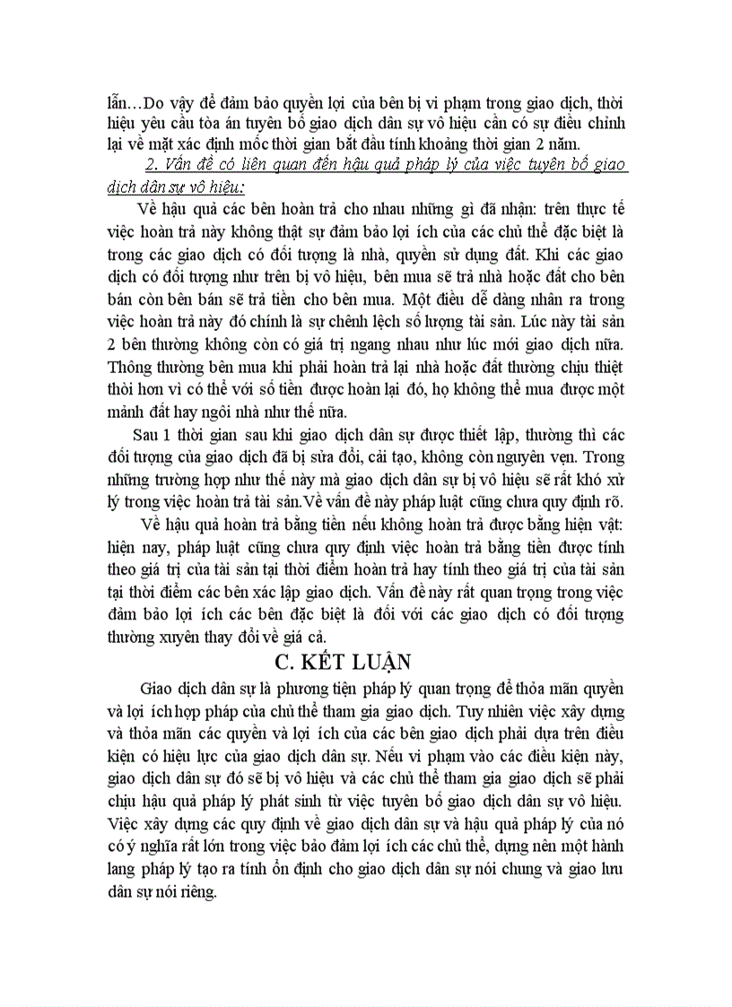 image for page Giao dịch dân sự vô hiệu và hậu quả pháp lý của việc tuyên bố giao dịch dân sự vô hiệu 21trang