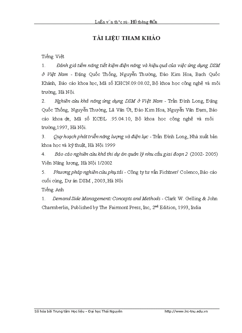 image for page Nghiên cứu và ứng dụng chương trình DSM vào điều khiển quản lý nhu cầu điện năng cho thành phố Thái Nguyên