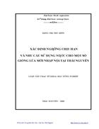 Xác định ngưỡng chịu hạn và nhu cầu sử dụng nước cho một số giống lúa mới nhập nội tại Thái Nguyên