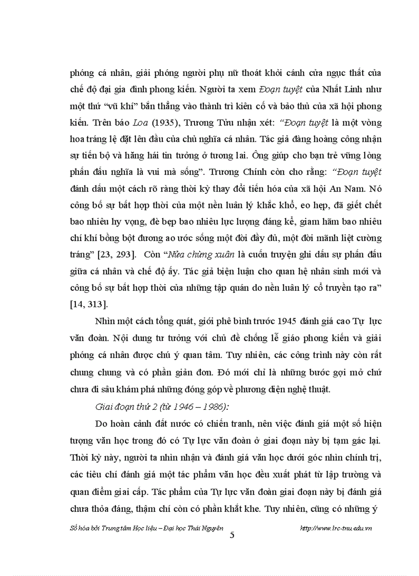 image for page Đóng góp của Tự Lực Văn Đoàn qua hai tiểu thuyết Đoạn Tuyệt của Nhất Linh và Nửa Chừng Xuân của Khái Hưng