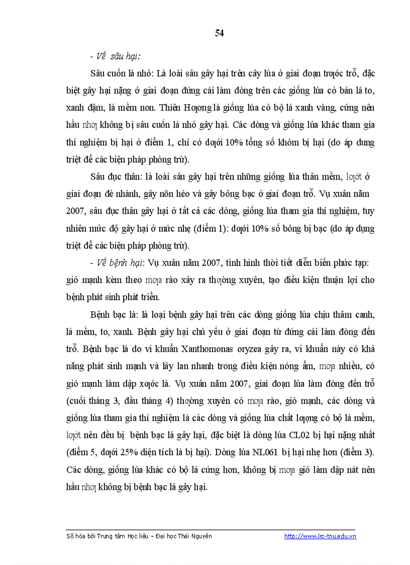 image for page Nghiên cứu đặc điểm sinh trưởng phát triển của một số dòng giống lúa thuần và ảnh hưởng của một số biện pháp kỹ thuật đến năng suất của dòng lúa CL02 tại Sơn Dương Tuyên Quang