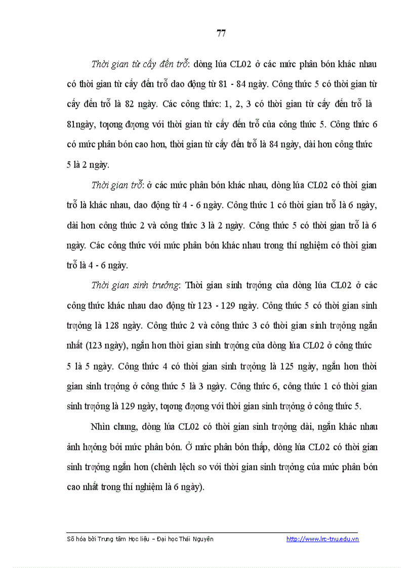 image for page Nghiên cứu đặc điểm sinh trưởng phát triển của một số dòng giống lúa thuần và ảnh hưởng của một số biện pháp kỹ thuật đến năng suất của dòng lúa CL02 tại Sơn Dương Tuyên Quang