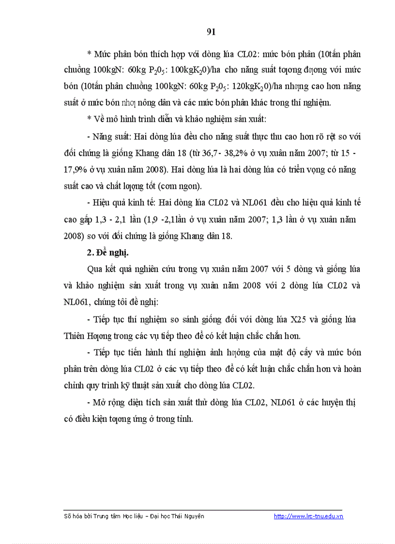 image for page Nghiên cứu đặc điểm sinh trưởng phát triển của một số dòng giống lúa thuần và ảnh hưởng của một số biện pháp kỹ thuật đến năng suất của dòng lúa CL02 tại Sơn Dương Tuyên Quang