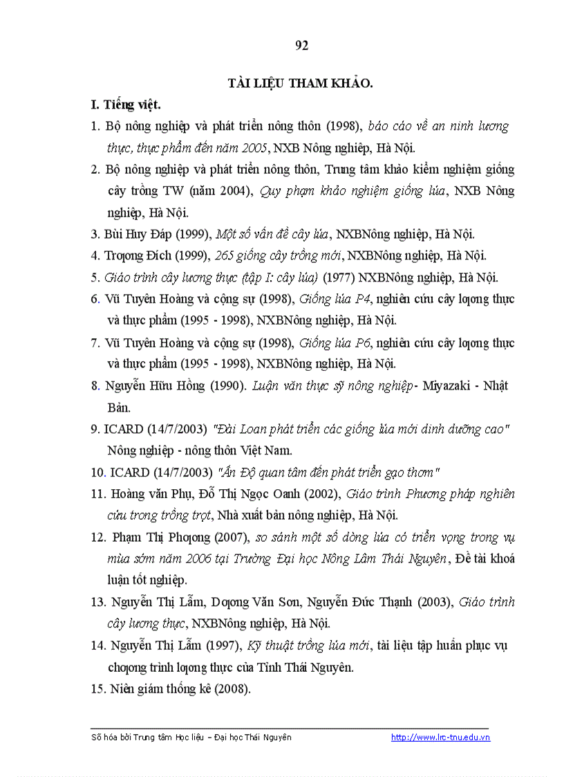 image for page Nghiên cứu đặc điểm sinh trưởng phát triển của một số dòng giống lúa thuần và ảnh hưởng của một số biện pháp kỹ thuật đến năng suất của dòng lúa CL02 tại Sơn Dương Tuyên Quang