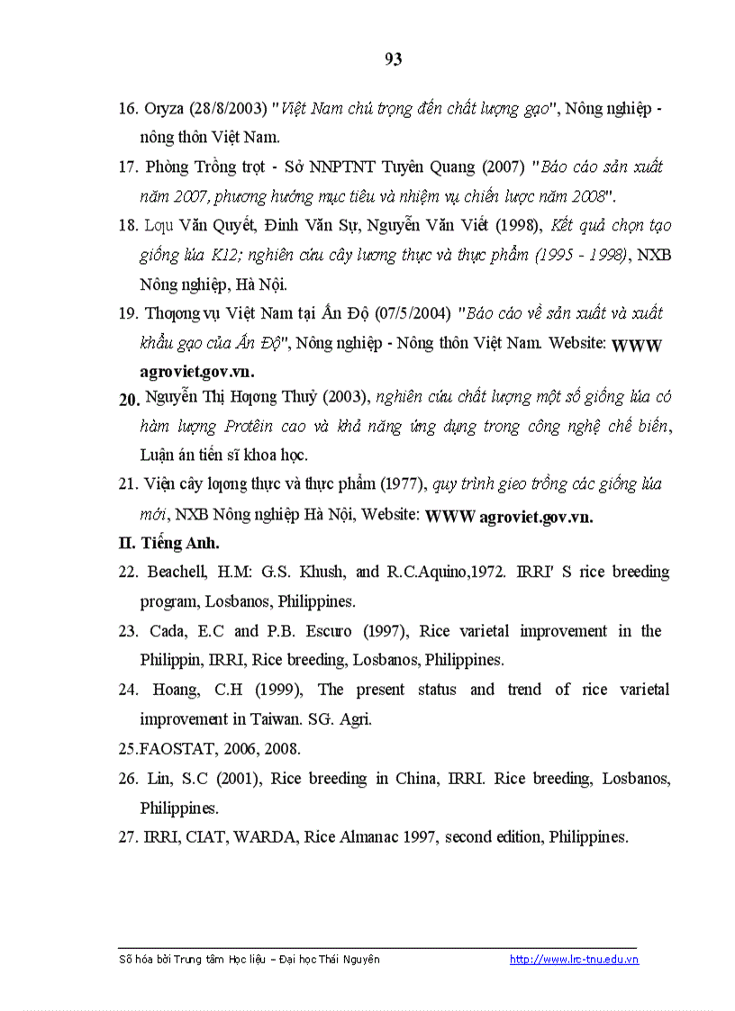 image for page Nghiên cứu đặc điểm sinh trưởng phát triển của một số dòng giống lúa thuần và ảnh hưởng của một số biện pháp kỹ thuật đến năng suất của dòng lúa CL02 tại Sơn Dương Tuyên Quang