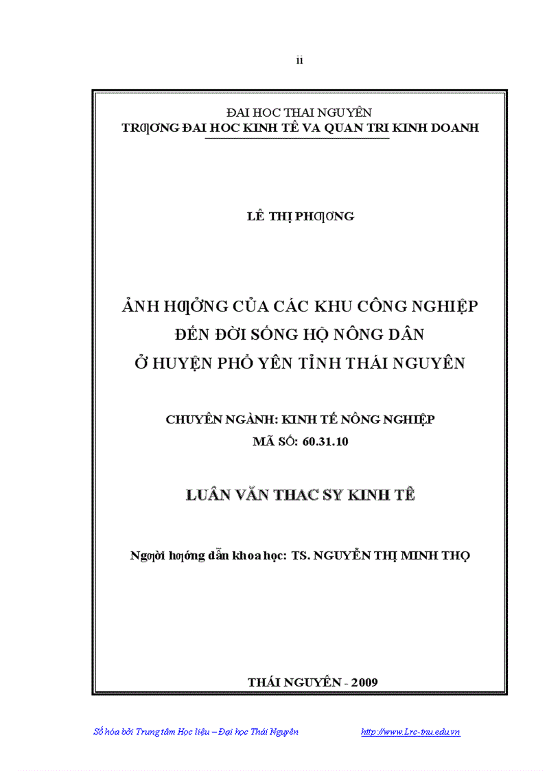 image for page Ảnh hưởng của các khu công nghiệp đến đời sống hộ nông dân ở huyện Phổ Yên tỉnh Thái Nguyên