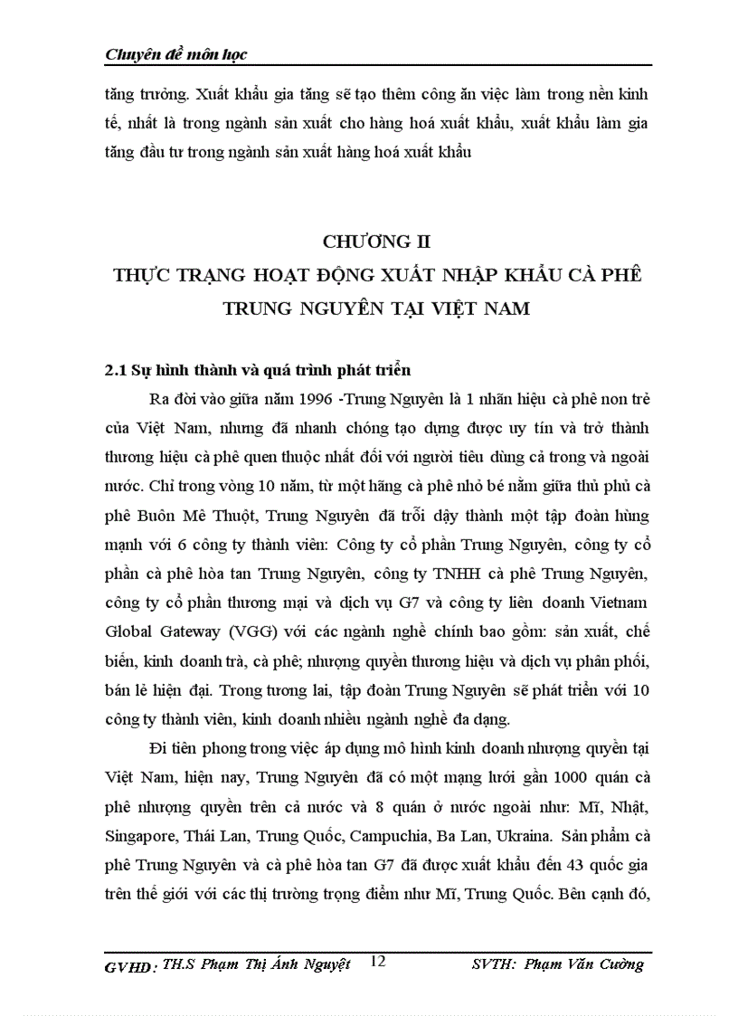 image for page Thực trạng hoạt động xuất nhập khẩu của cà phê trung Nguyên giai đoạn hiện nay