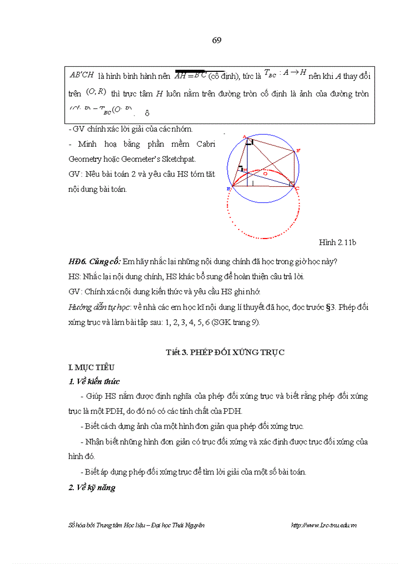 image for page Vận dụng quan điểm sư phạm tương tác vào dạy học nội dung Phép dời hình và phép đồng dạng trong mặt phẳng Hình học 11 nâng cao trường trung học phổ thông