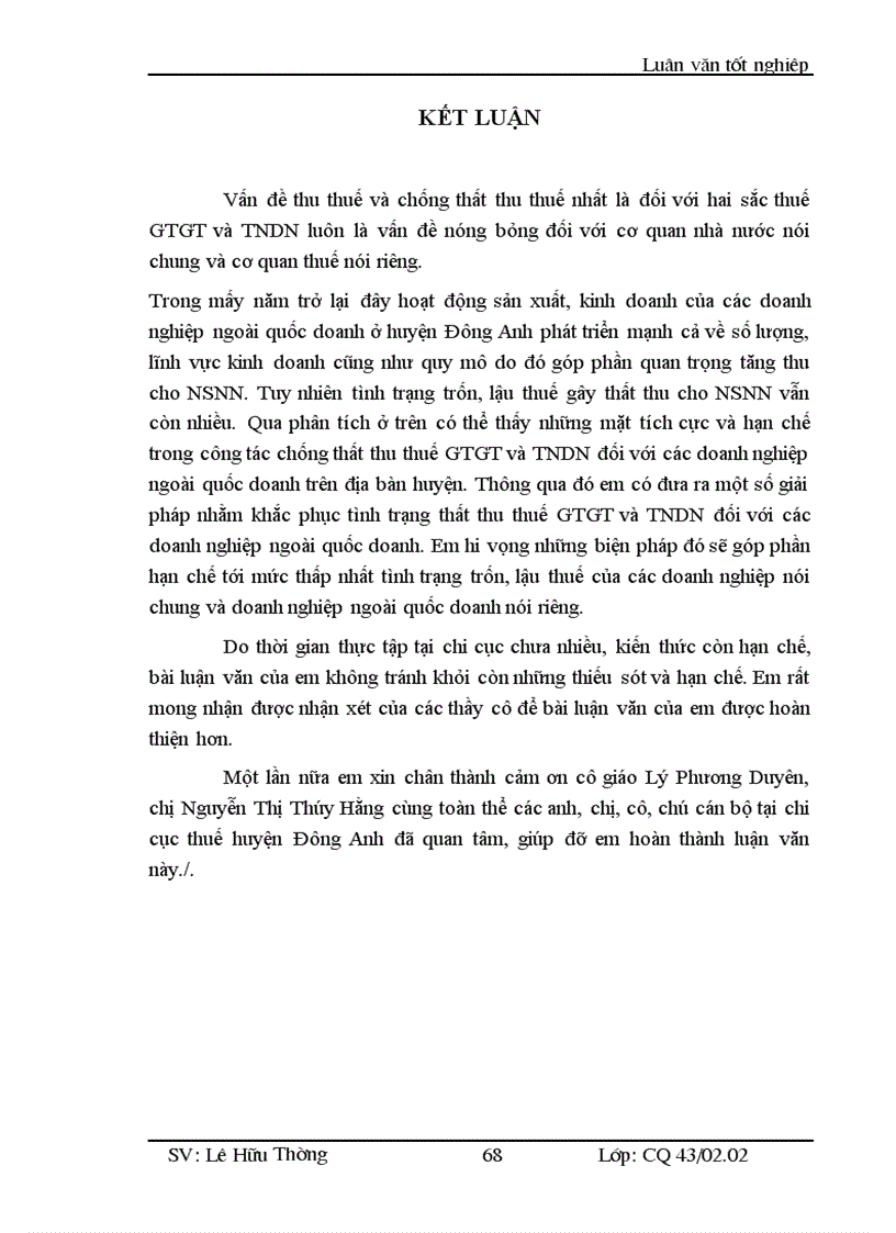 image for page Các giải pháp tăng cường chống thất thu thuế GTGT và TNDN đối với các doanh nghiệp ngoài quốc doanh tại chi cục thuế huyện Đông Anh