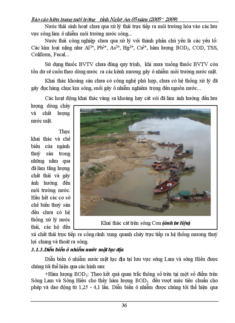 image for page Báo cáo hiện trạng môi trường tỉnh Nghệ An giai đoạn 2005 2009 156trang
