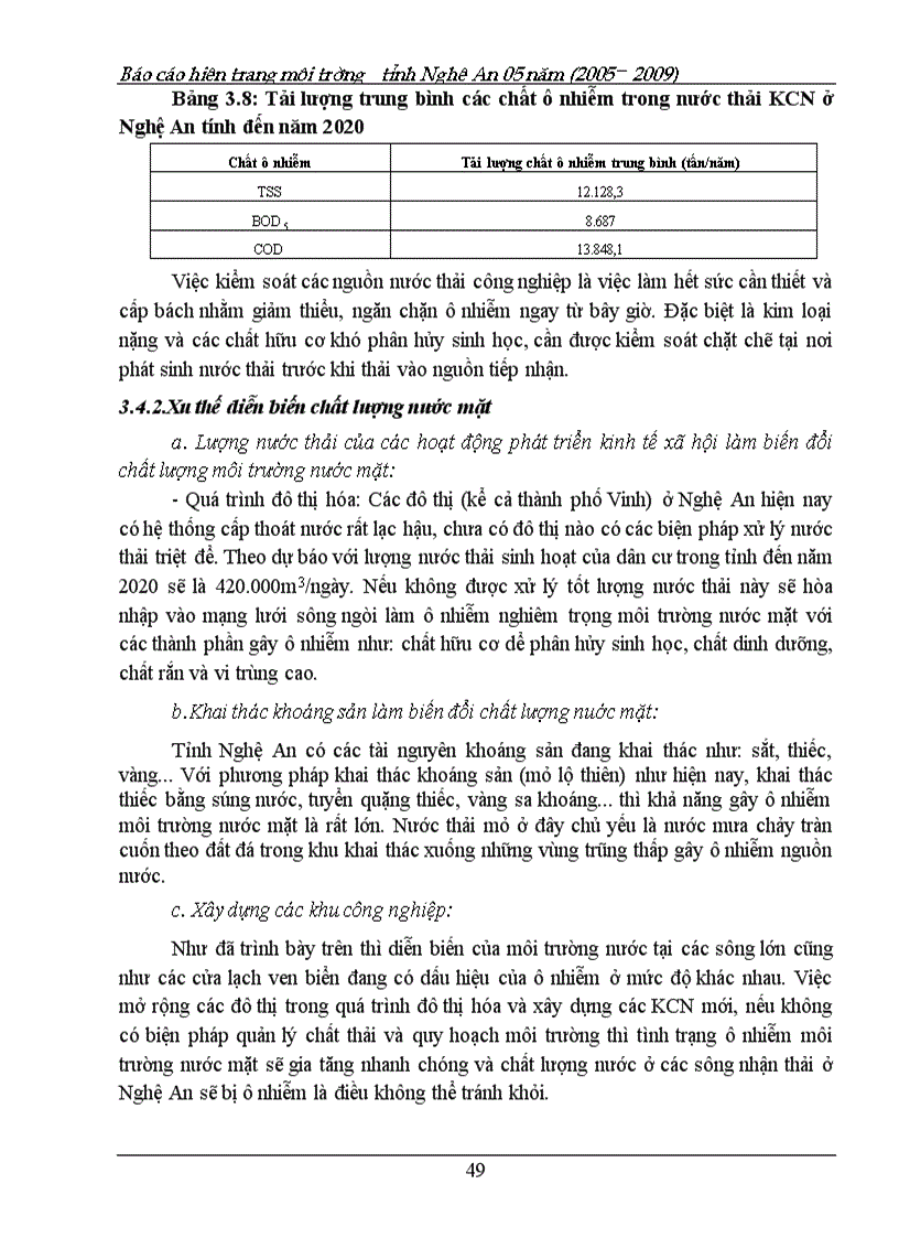 image for page Báo cáo hiện trạng môi trường tỉnh Nghệ An giai đoạn 2005 2009 156trang