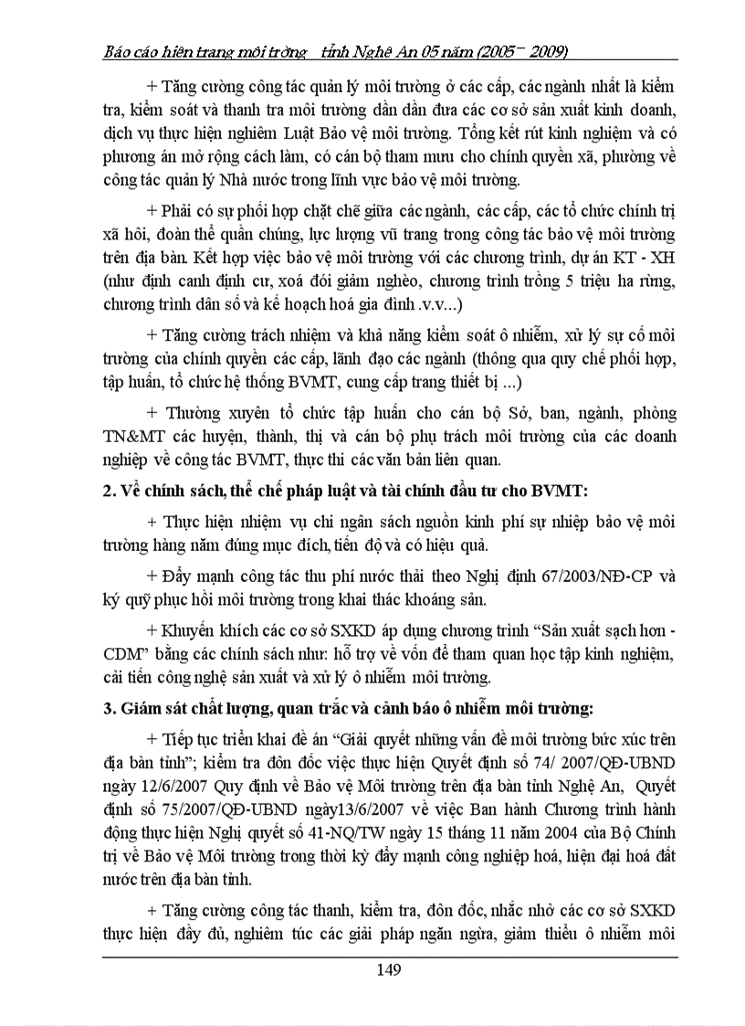 image for page Báo cáo hiện trạng môi trường tỉnh Nghệ An giai đoạn 2005 2009 156trang