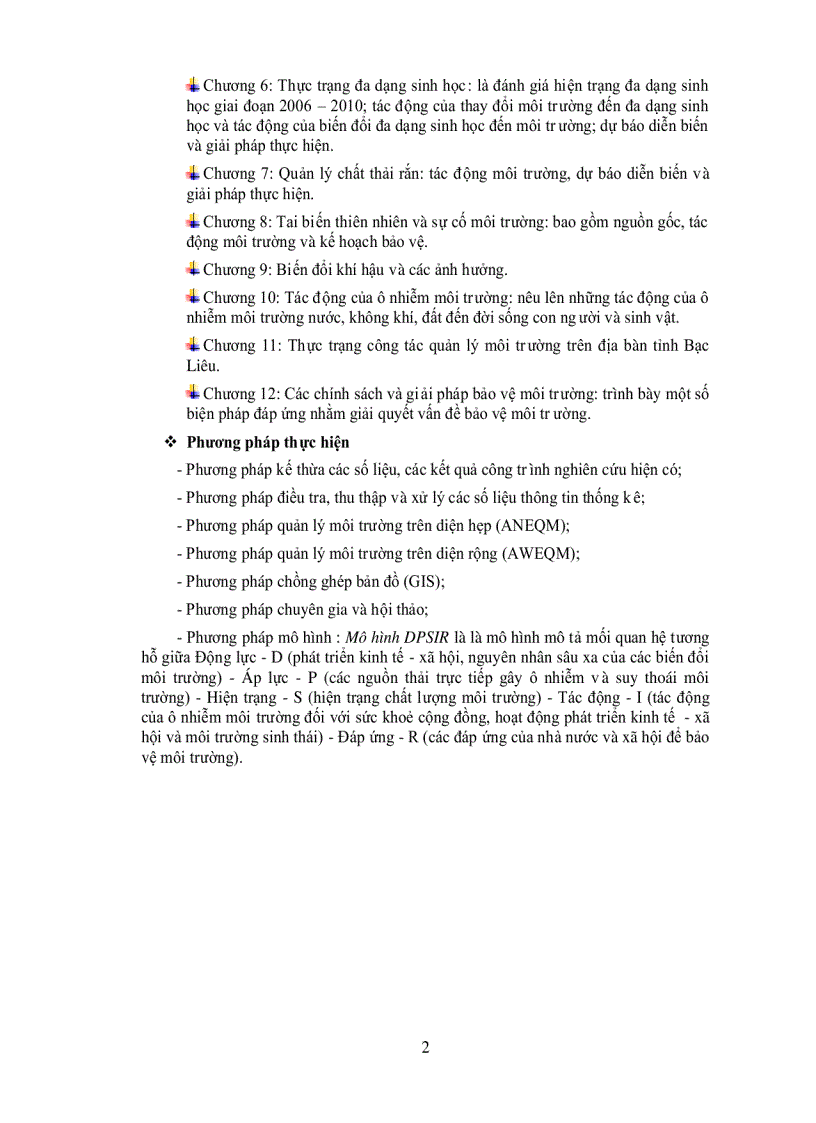 image for page Báo cáo hiện trạng môi trường tỉnh Bạc Liêu 2006 2010 152trang