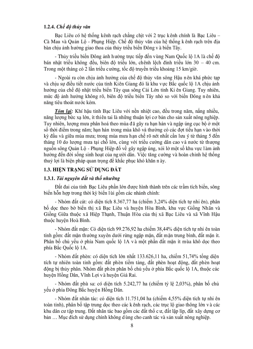 image for page Báo cáo hiện trạng môi trường tỉnh Bạc Liêu 2006 2010 152trang