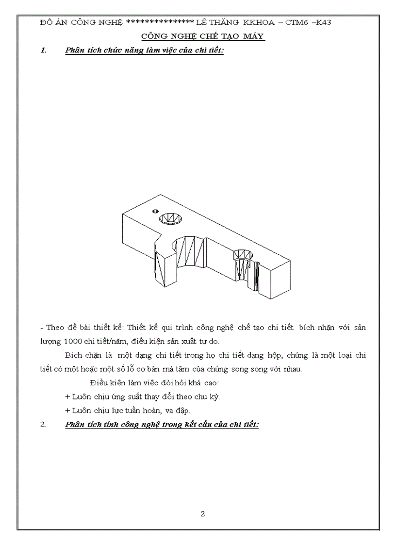image for page ĐỒ ÁN CÔNG NGHỆ CHẾ TẠO MÁY Thiết kế qui trình công nghệ chế tạo chi tiết bích nhặn
