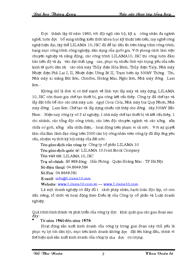 image for page Thực trạng hoạt động sản xuất kinh doanh của công ty cổ phần lilama 10