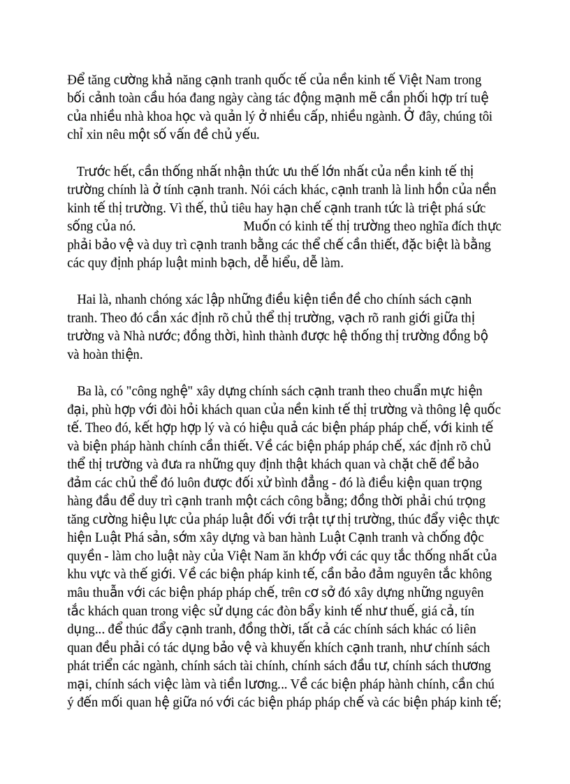 image for page Hội nhập kinh tế quốc tế và vấn đề nâng cao sức cạnh tranh của nền kinh tế Việt Nam