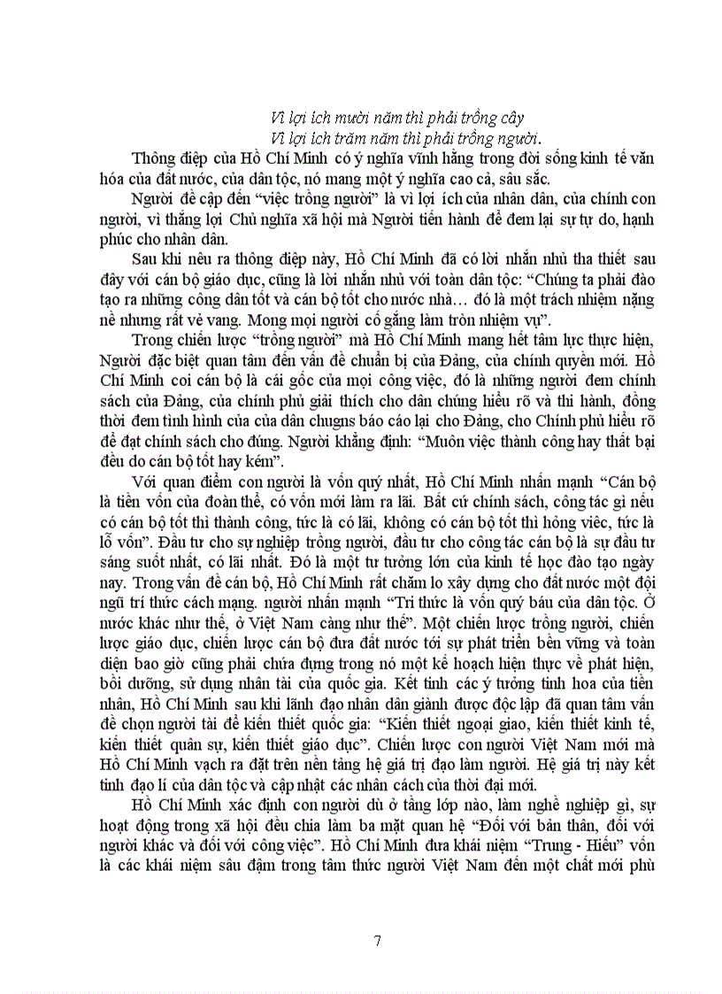 image for page Tư tưởng Hồ Chí Minh về chiến lược trồng người