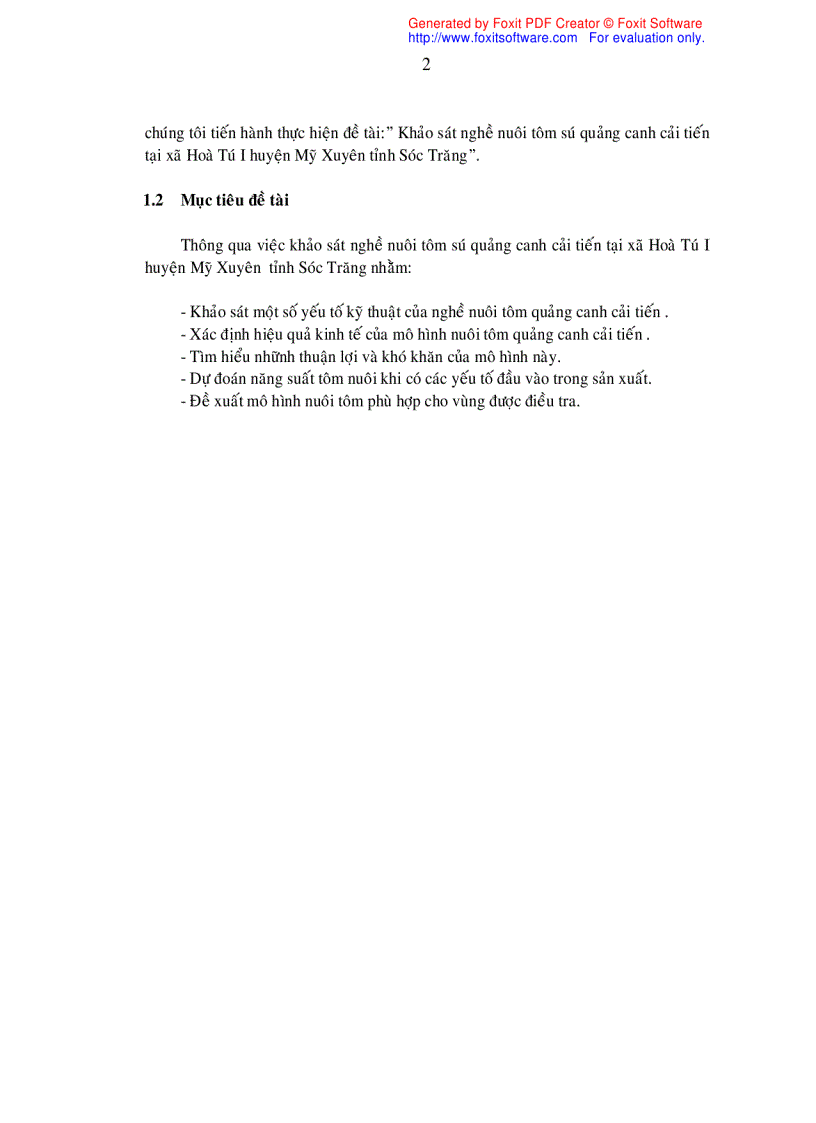 image for page Khảo sát nghề nuôi tôm sú Penaeus monodon quảng canh cải tiến tại xã Hòa Tú I huyện Mỹ Xuyên tỉnh Sóc Trăng