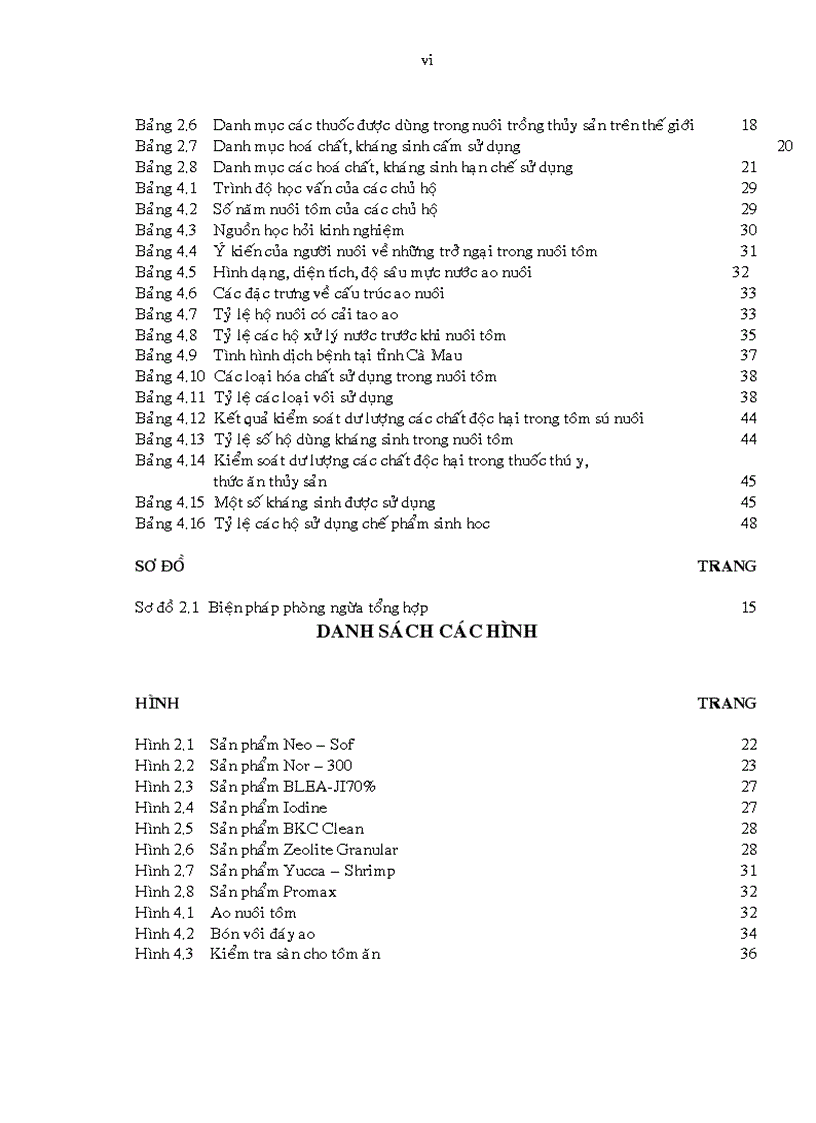 image for page Khảo sát hiện trạng sử dụng hóa chất kháng sinh và chế phẩm sinh học trong nuôi tôm sú công nghiệp tại tỉnh Cà Mau