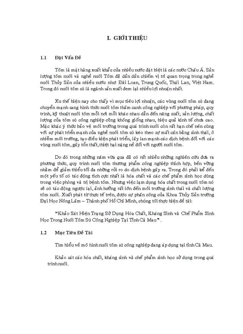 image for page Khảo sát hiện trạng sử dụng hóa chất kháng sinh và chế phẩm sinh học trong nuôi tôm sú công nghiệp tại tỉnh Cà Mau