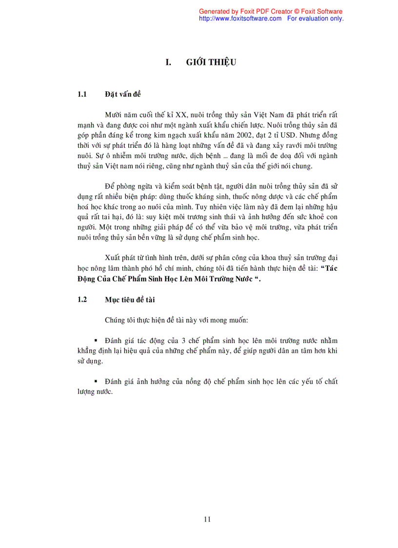 image for page Tác động của chế phẩm sinh học lên môi trường nước