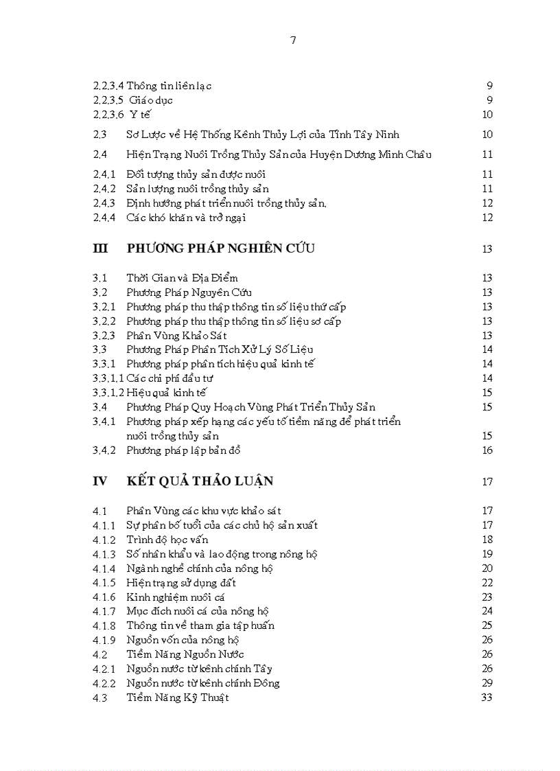 image for page Đánh giá hiện trạng và tiềm năng phát triển nuôi trồng thủy sản dựa vào hệ thống kênh thủy lợi ở huyện Dương Minh Châu tỉnh Tây Ninh