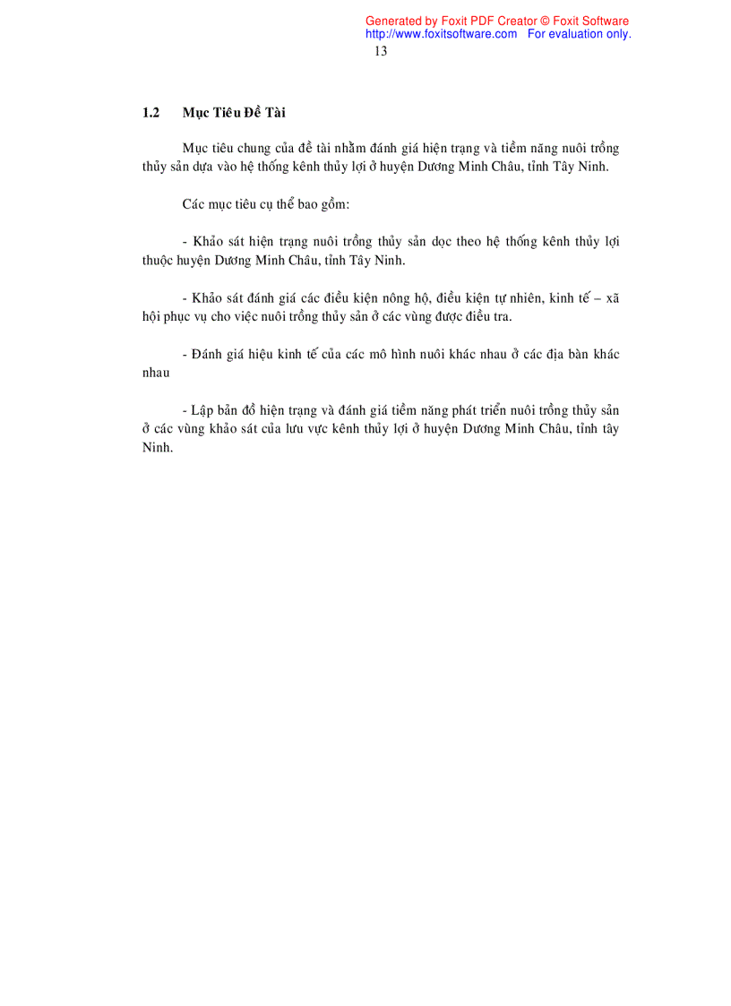 image for page Đánh giá hiện trạng và tiềm năng phát triển nuôi trồng thủy sản dựa vào hệ thống kênh thủy lợi ở huyện Dương Minh Châu tỉnh Tây Ninh