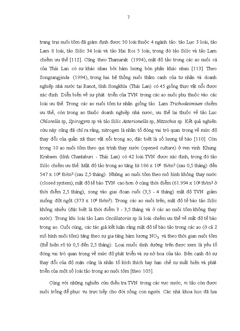 image for page Biến động thành phần loài và số lượng thực vật nổi trong ao nuôi tôm Sú tại Khánh Hòa