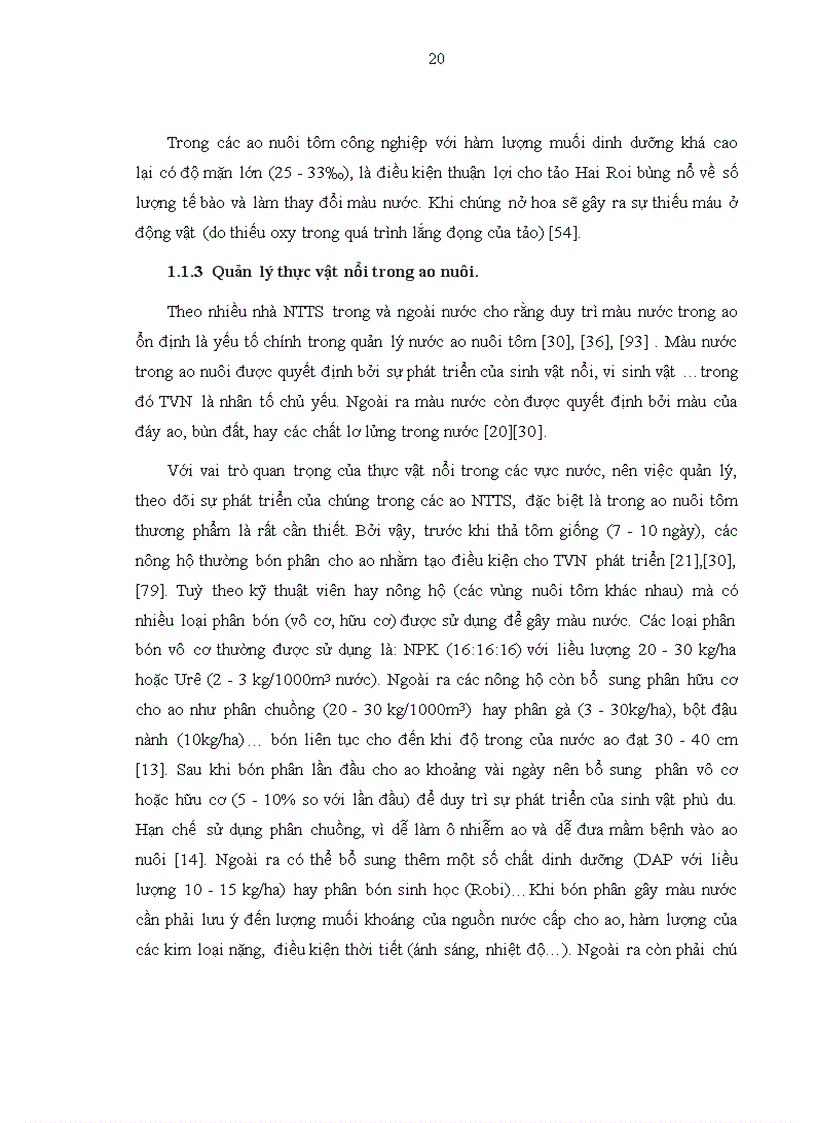 image for page Biến động thành phần loài và số lượng thực vật nổi trong ao nuôi tôm Sú tại Khánh Hòa